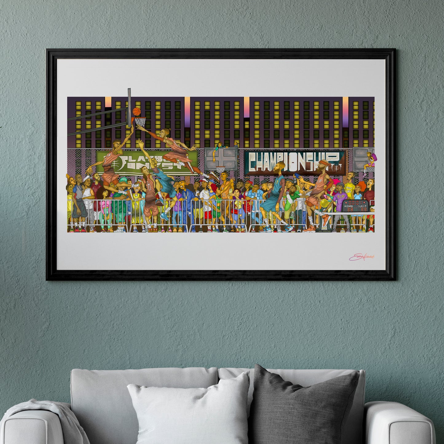 SUMMER HOOPS FRAMED POSTER