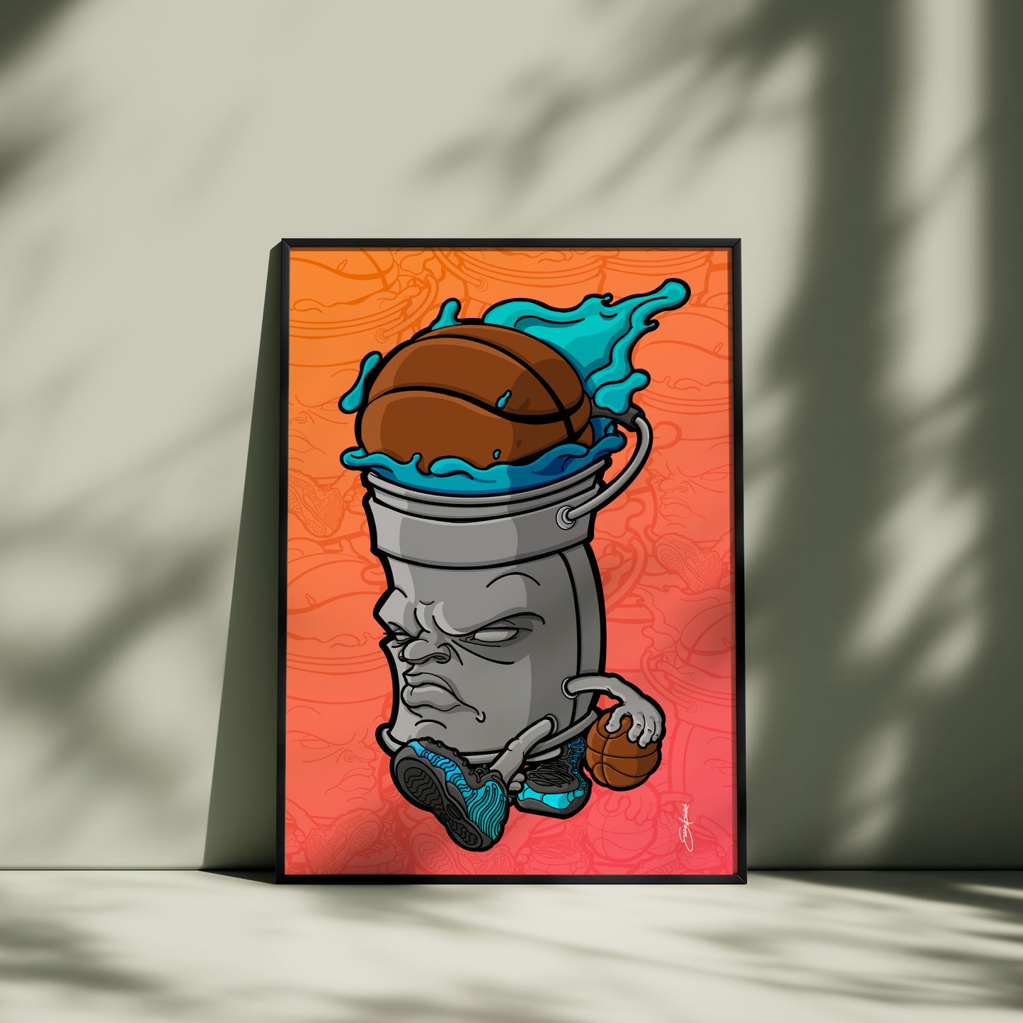 WALKING BUCKET FRAMED POSTER