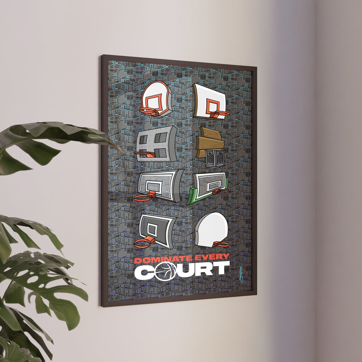 DOMINATE THE COURT FRAMED POSTER